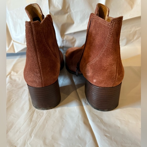 Women's Brown Lilye Booties Block Heel Ankle Boots Lucky Brand Size 10 - Picture 5 of 8